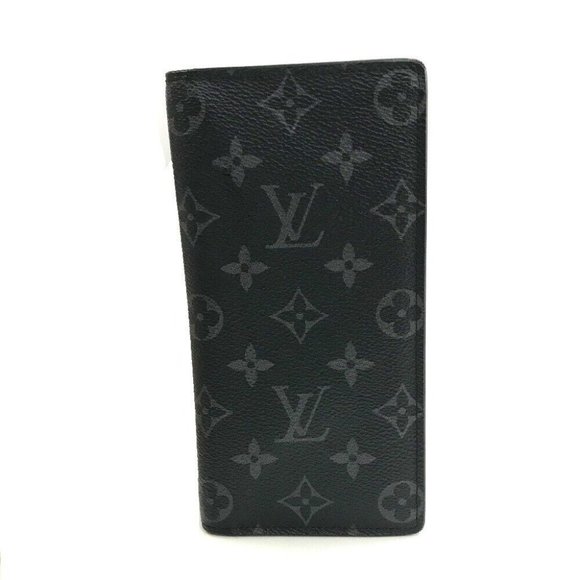 Authentic LOUIS VUITTON M61697 MonogramEclipse Portefeuille Braza Folded wallet - Picture 1 of 15